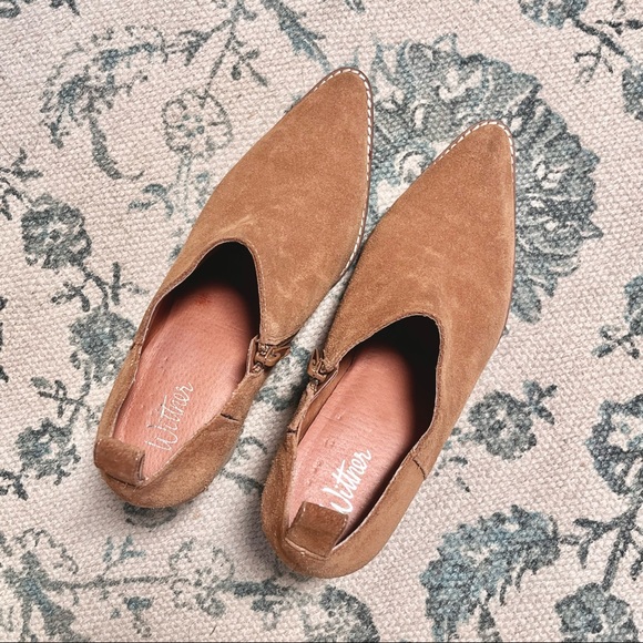Wittner Tan Leather Suede Heeled Booties - Picture 7 of 11